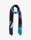 Dianora Salviati Womens Multi Tones Patterned Square Silk Scarf In Multi Tones