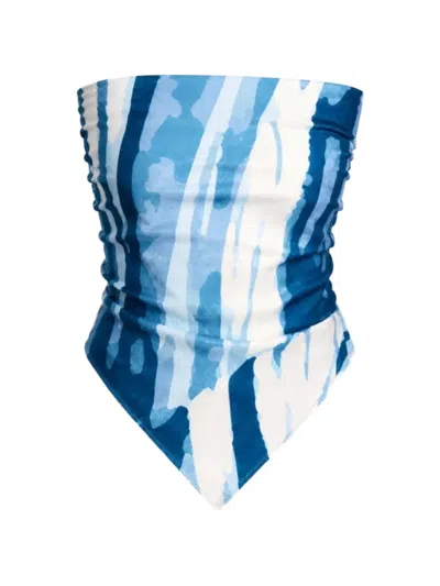 Diarrablu Abstract-print Handkerchief-hem Top In Multi