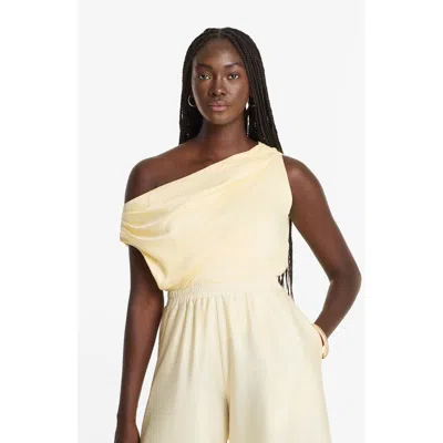 Diarrablu Alba Off-shoulder Top Winter Blanc Fsc® Certified Viscose In Neutral