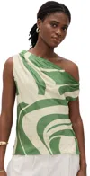 Diarrablu Alba One-shoulder Ruched Top