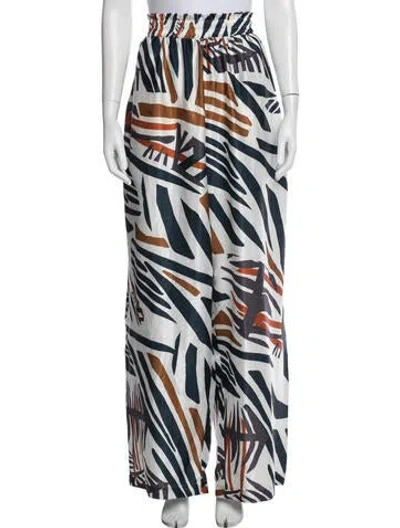 Pre-owned Diarrablu Animal Print Wide Leg Pants In Multi