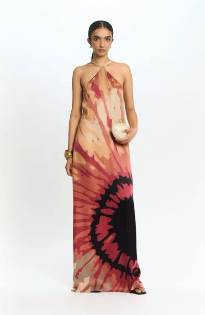 Diarrablu Aria Viscose Dress Elle Rose In Gold