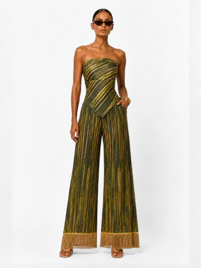 Diarrablu Beaded Tassel Hana Pants In Erma Olive