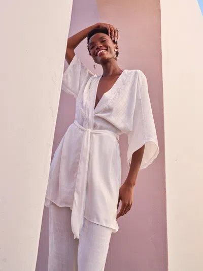 Diarrablu Cabana Kimono In Dhaw Blanc