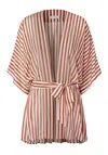 Diarrablu Cabana Kimono In Lines Coral