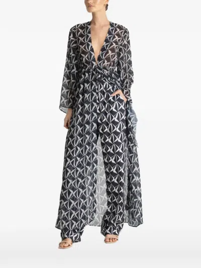Diarrablu Geometric Print V-neck Top In Multi