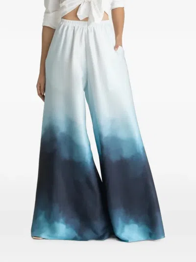 Diarrablu Jant Gradient-print Palazzo Pants In Blue