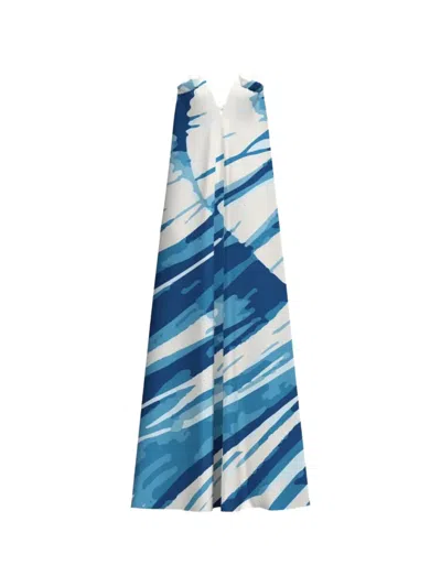 Diarrablu Jwana Abstract-print Rope-strap Maxi Dress In Blue