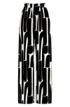 Diarrablu Leer Hera Print Palazzo Pants In Black