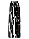 Diarrablu Leer Hera Print Palazzo Pants In Hera Noir