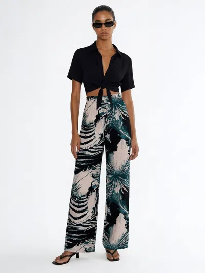 Diarrablu Leer Pants In Toya Teal