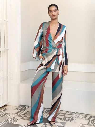 Diarrablu Leer Pants In Zeph Teal