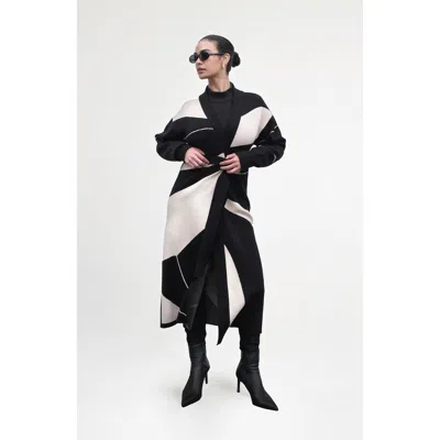 Diarrablu Liya Long Knit Cardigan In Fama Noir
