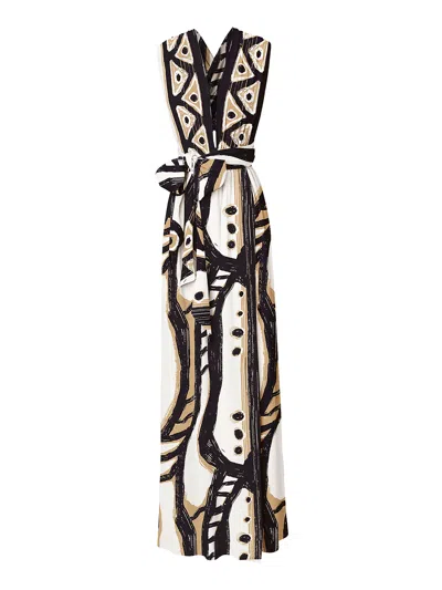 Diarrablu Mailys Halter Neck Wrap Dress In Sini White