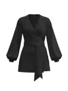 Diarrablu Nina Satin Wrap Top In Solid Noir