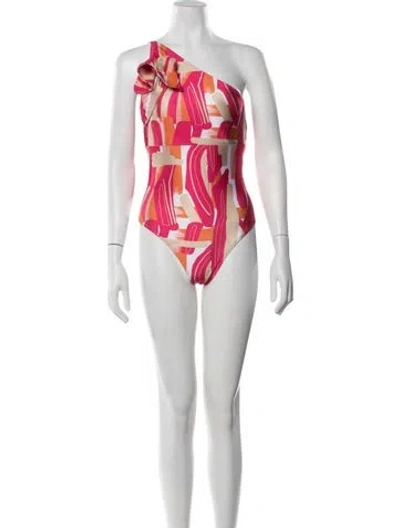 Pre-owned Diarrablu Patterned One-piece In Red