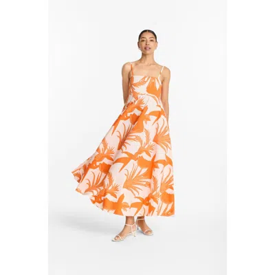 Diarrablu Printed Cotton Poplin Oria Dress Tiki Orange