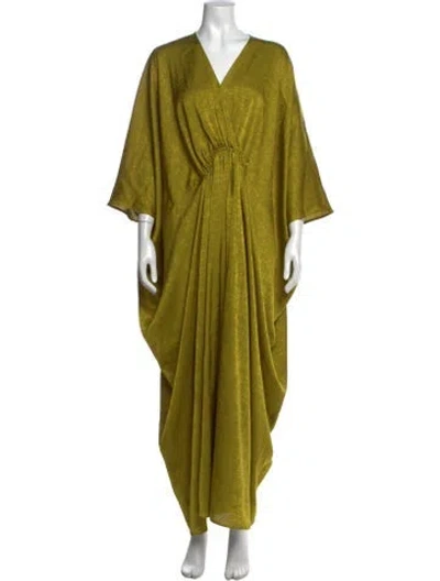 Pre-owned Diarrablu Printed Long Dress In Green