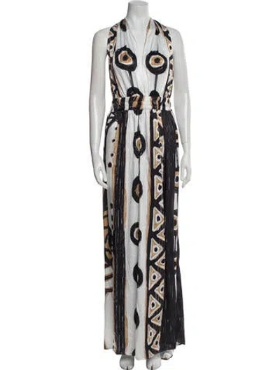 Pre-owned Diarrablu Printed Long Dress In Multi