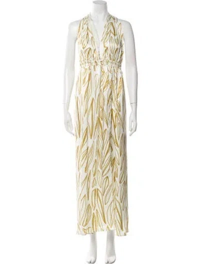 Pre-owned Diarrablu Printed Long Dress In Neutral