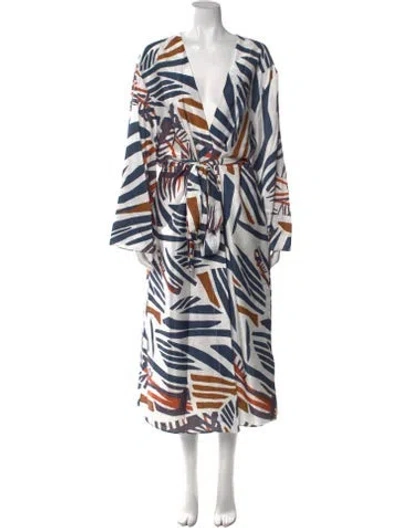 Pre-owned Diarrablu Printed Long Dress W/ Tags In Blue