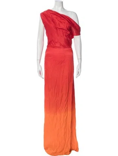 Pre-owned Diarrablu Printed Long Dress W/ Tags In Orange