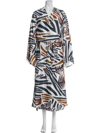 Pre-owned Diarrablu Printed Robe In Neutral