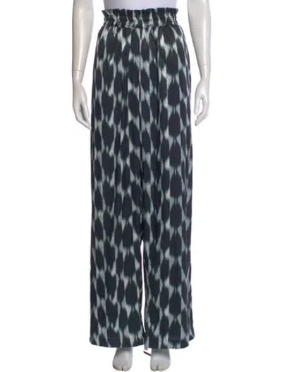 Pre-owned Diarrablu Printed Wide Leg Pants In Blue