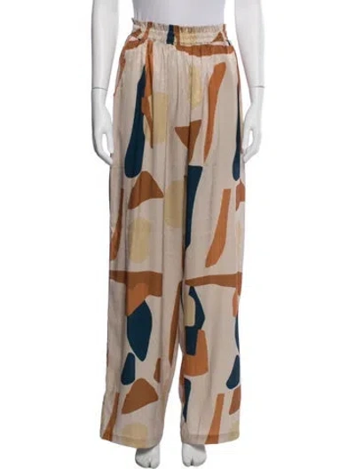 Pre-owned Diarrablu Printed Wide Leg Pants W/ Tags In Neutral
