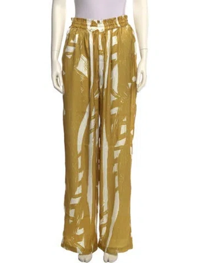 Pre-owned Diarrablu Printed Wide Leg Pants W/ Tags In Yellow