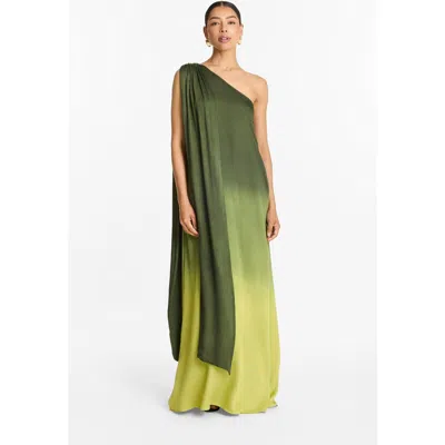 Diarrablu Raya Gown Ombra Olive In Green