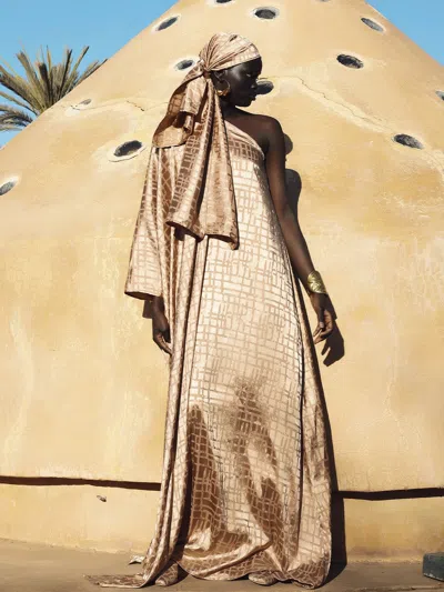 Diarrablu Satu Dress In Dhaw Gold