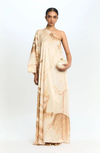Diarrablu Satu One Shoulder Dress Dorada In Brown