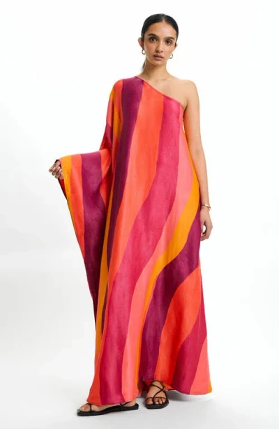 Diarrablu Satu One-shoulder Maxi Dress Sano Rose In Multi