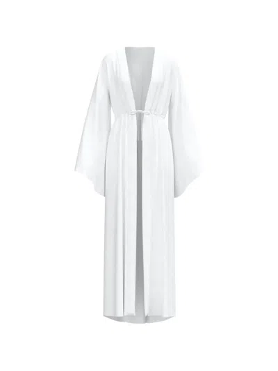 Diarrablu Sirene Geometric-pattern Maxi Dress In White