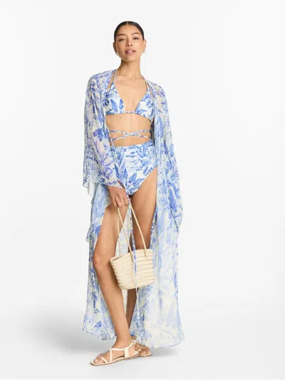 Diarrablu Sirene Kimono In Toile Blu
