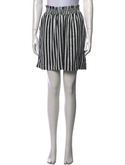 Pre-owned Diarrablu Striped Mini Shorts In Black/white