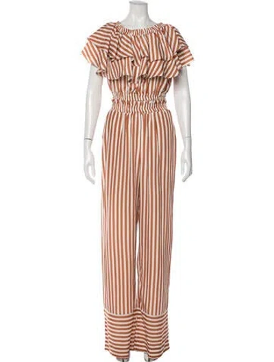 Pre-owned Diarrablu Striped Pant Set In Orange