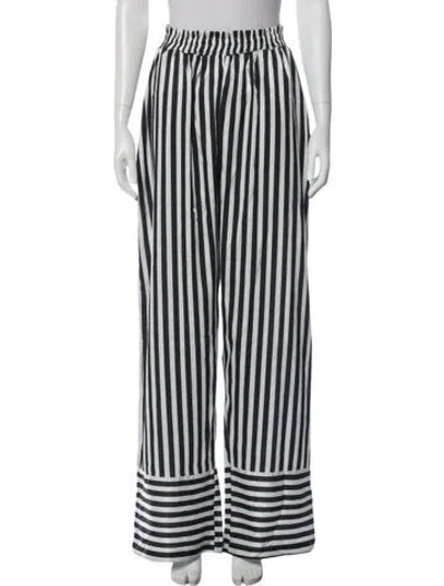 Pre-owned Diarrablu Striped Wide Leg Pants In Black