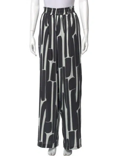 Pre-owned Diarrablu Striped Wide Leg Pants In Green