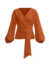 Diarrablu Aida Wrap Blouse In Solid Rust