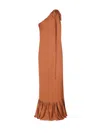 Diarrablu Diago One-shoulder Dress In Solid Rust