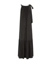 Diarrablu Soli Gnoor Satin Maxi Dress In Solid Noir