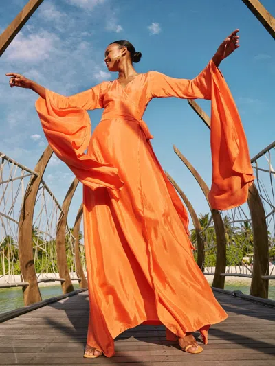 Diarrablu Sustainable Maya Dress In Orange