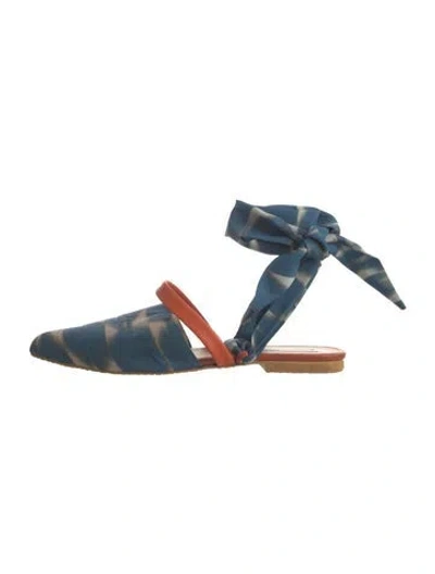 Pre-owned Diarrablu Tie-dye Print Flats In Blue