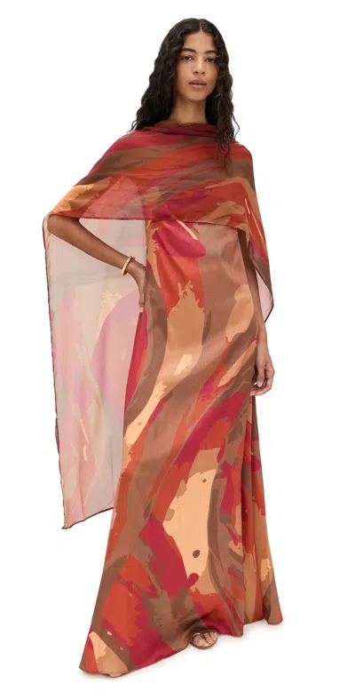 Diarrablu Tubi Dress Aura Rouge In Multi