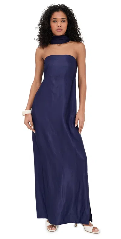 Diarrablu Tubi Dress Solid Navy In Blue