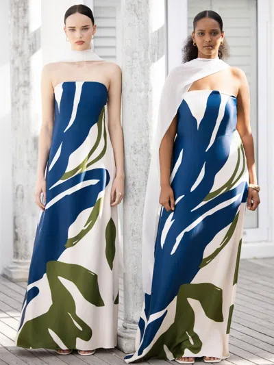 Diarrablu Tubi Twa Fsc® Certified Viscose Dress In Lilo Navy