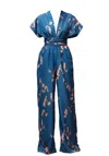 Diarrablu Umy Abstract Print Convertible Jumpsuit In Yraf Blue