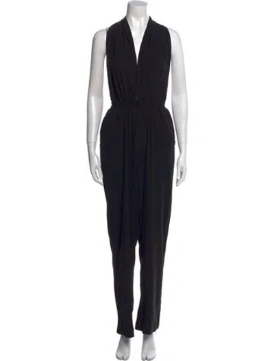 Pre-owned Diarrablu V-neck Jumpsuit In Black